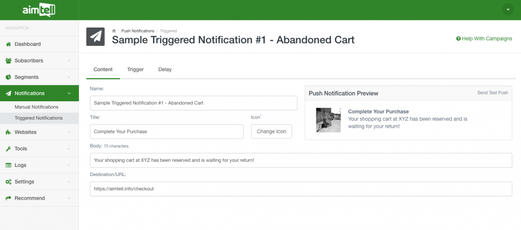 abandoned cart improvements
