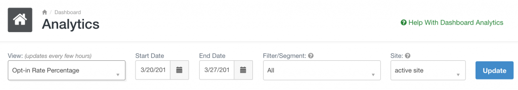 opt in rate percentage successful web push notifications