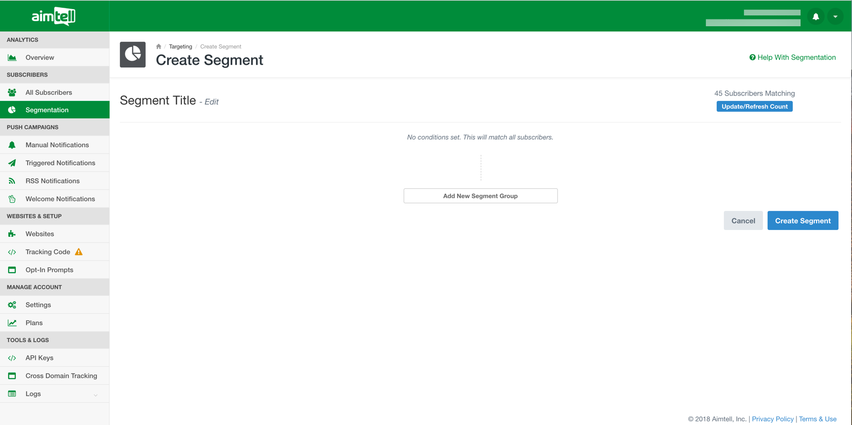 Aimtell Segmentation